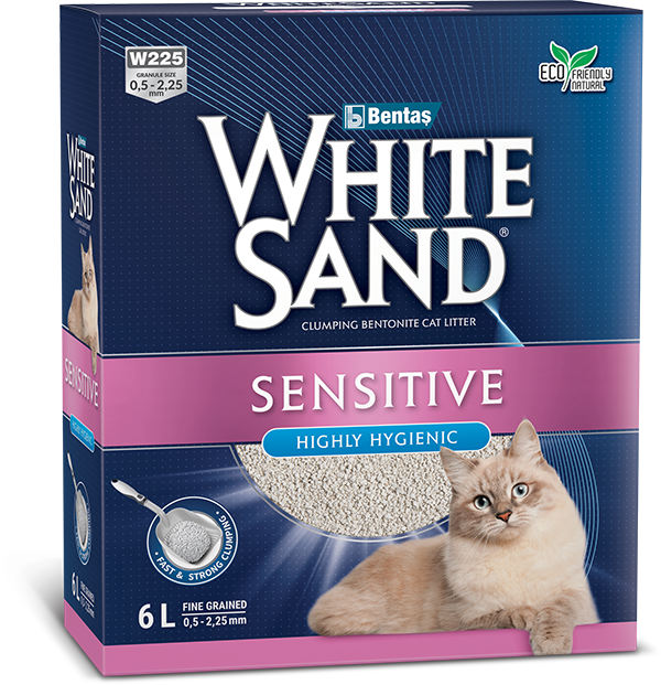 חול לחתולים פרמיום 10 ליטר White Sand -SENSETIVE