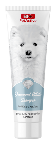 שמפו יהלום לבן לכלבים עם פרווה לבנה